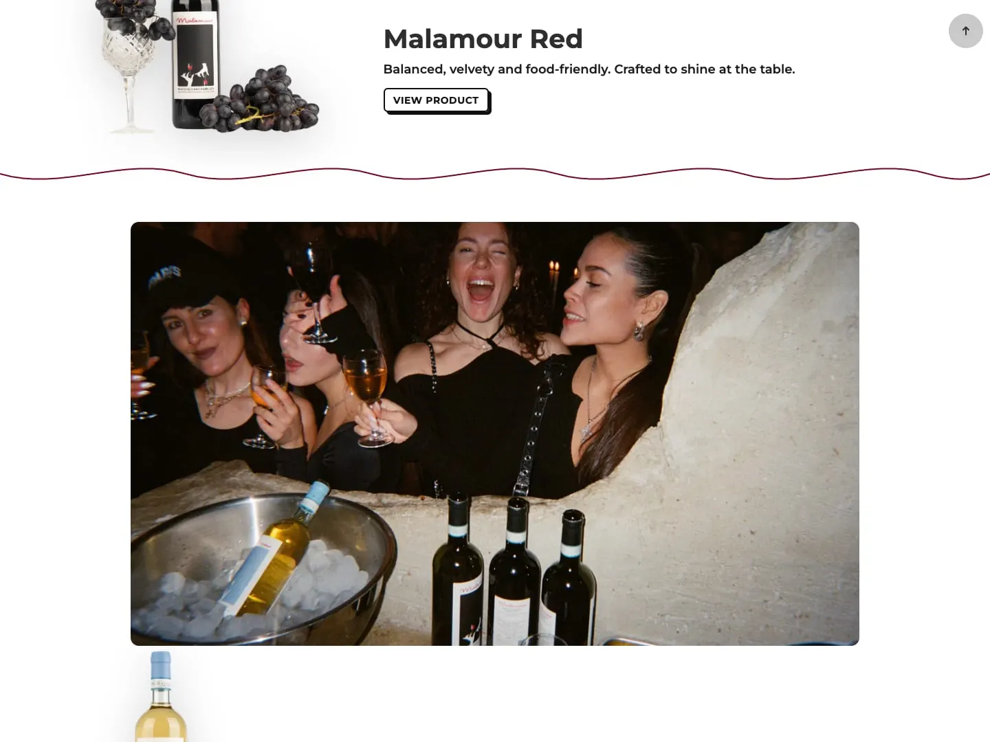 Capture de la boutique Malamour — vins italiens en e-commerce Shopify